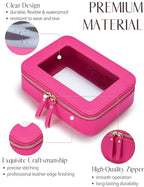 Clear Makeup Case Toiletry Bag Travel Medium Clear Cosmetic Bag with Zipper (Hot Pink / Mini & Medium)