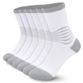 Crew Compression Socks for Women Men with Ankle Arch Support Plantar Fasciitis Relief 3 Pairs (Small / White Grey(3 Pairs))