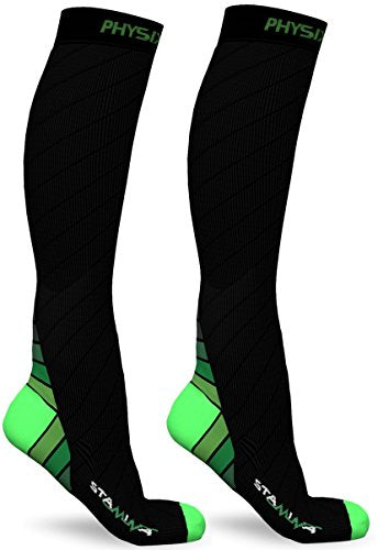 Physix Gear Compression Socks (Black/Green / XX-Large)
