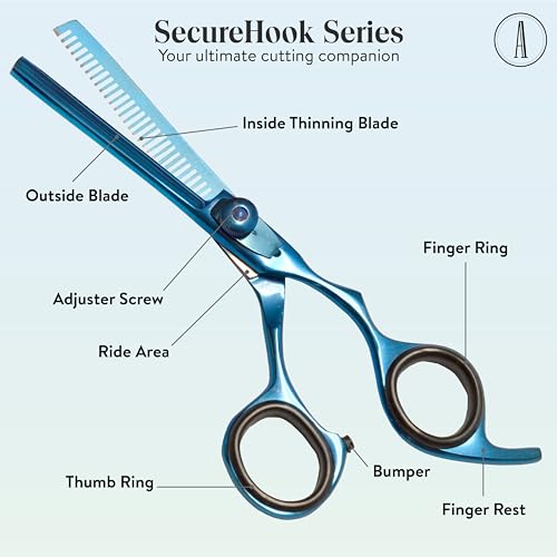 Professional Hair Cutting And Thinning Scissors (Blue / SecureHook Series)