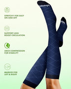 Bamboo Viscose Compression Socks for Women Men (Linear Geometric / XX-Large)