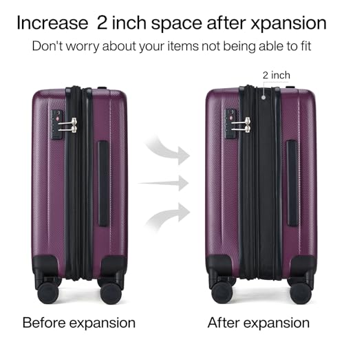 Expandable Hard Shell Luggage Sets (3 Pc Set EXT (20/24/29) / Purple)