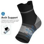 6 Pairs Plantar Fasciitis Socks (Black(6 Pairs) / Small (6 Pair))