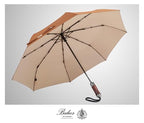 Folding Umbrella Lux Hardwood Handle Herringbone Gold Flame (Herringbone Gold Flame)