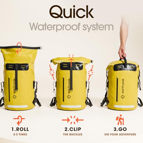 Waterproof Dry Bag Backpack with Zippered Pocket (85L / Yellow)