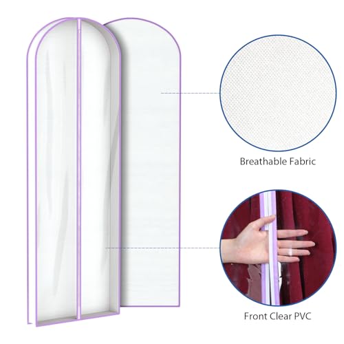 Dress Bags for Gowns Clear Wedding Dress Garment Bag 72 in (72"-2pcs)