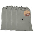 LFH Home Cotton Rich Large Laundry Bag with Handle (20”x30” (Pack of 4) / Grey)
