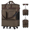 Expandable Collapsible Luggage with Wheels Suitcase (Coffee-1)