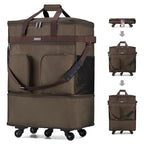 Expandable Collapsible Luggage with Wheels Suitcase (Coffee-1)