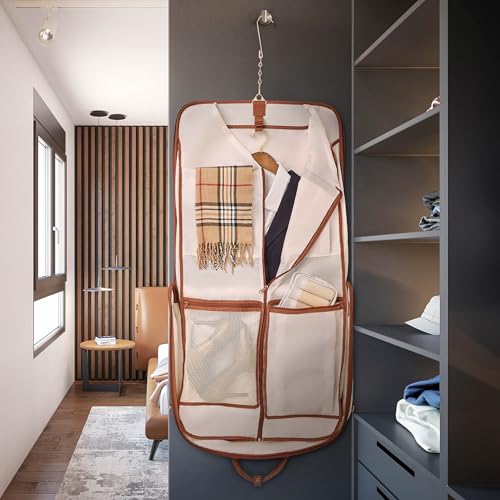 Premium travel garment bag. Carry (Beige)