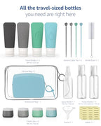 23 Pcs Travel Bottles for Toiletries (Blue-23PCS)
