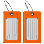 Luggage Tags Business Card Holder by TUFFTAAG (Orange 2pk / 2 Pack)