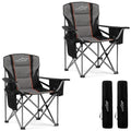2 Pack Padded Oversized Camping Chair Heavy Duty for Adults (Twin Pack / Black)