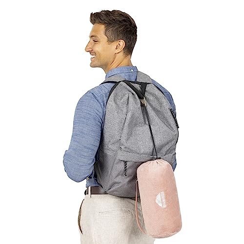 Premium Soft Rolled Travel Blanket Airplane Long Flights (Travel / R02-pink)