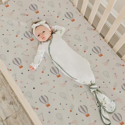 Baby Fitted Crib Sheets (Starsmoon Balloon / 52X28 Inch)