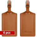 6 Pack Luggage Tags for Suitcases Airplane Travel Essentials (Yellowish Brown)
