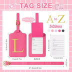 Personalized Initial Luggage Tag (Rose Leather,glod Letter / L)