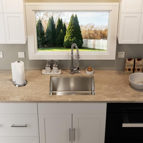22×18 Inch Undermount Kitchen Sink (L 22"×W 18"×H 9" / Brushed)
