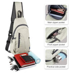 Small Sling Bag Lightweight Crossbody Bag for Women Men Hiking Backpack Travel Shoulder Bags Chest Daypack for Gym Work Casual Cycling Sports Z1 (Z1-canvas, Gray)