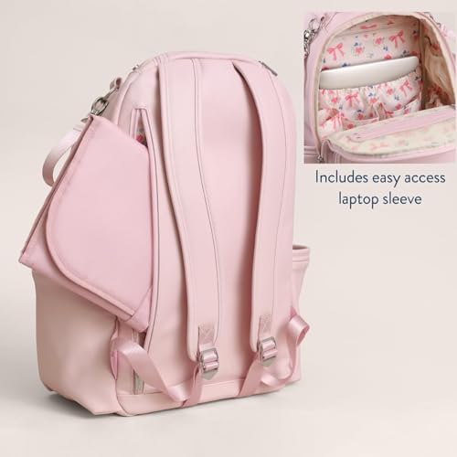 Boss Plus Diaper Bag Backpack with 19 Pockets (Ribbons & Bows)