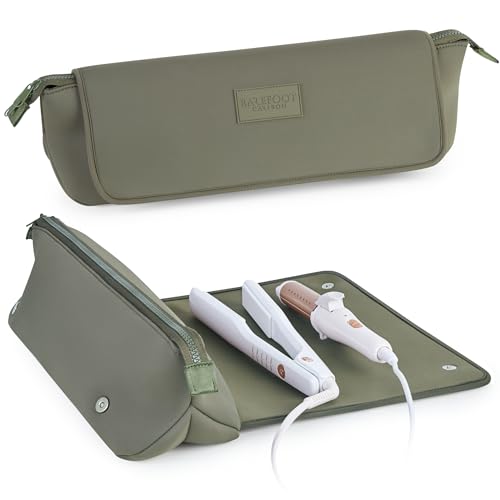 Hair Tools Travel Bag and Heat Resistant Mat 17" (Olive)