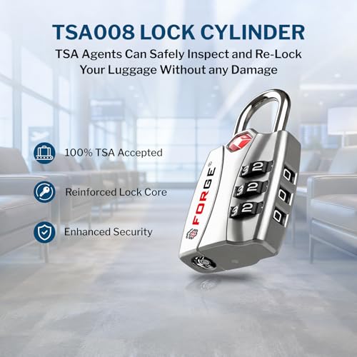 Open Alert TSA Approved Luggage Locks (Silver 2PK)