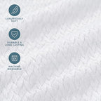 Fleece Blanket Luxury Microplush (Throw/Travel / 31 - Chevron White)