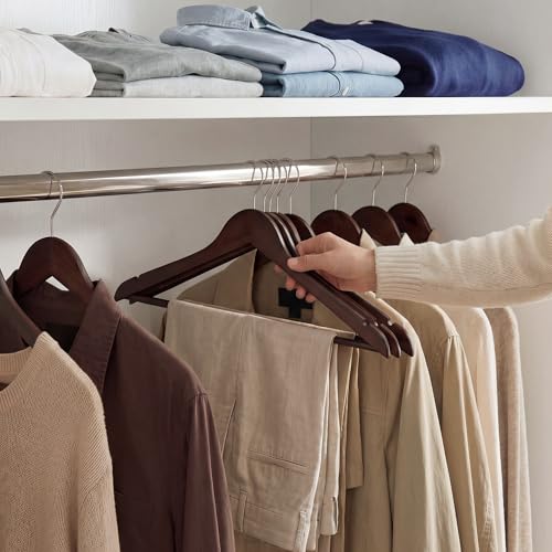 Wooden Coat Hangers (0.5"T (20 pack) / Walnut Color)