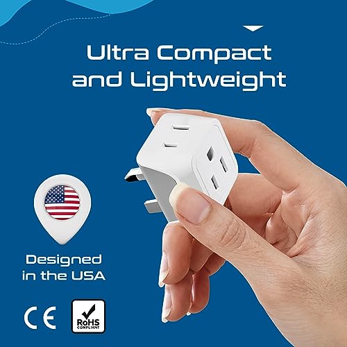 2 in 1 UK Adapters for Travel (White)
