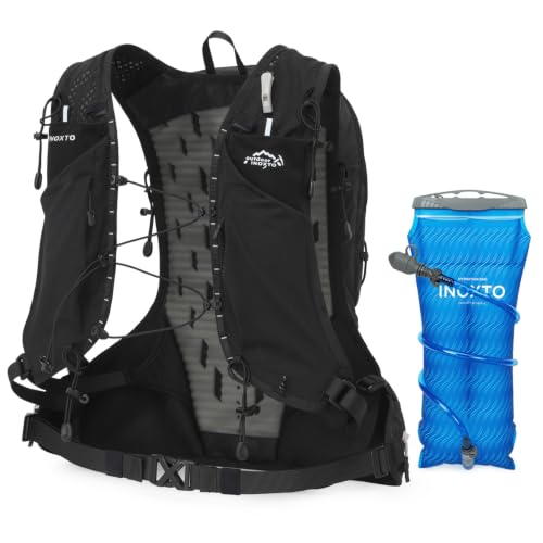 Hiking Hydration Backpack with 2L (Black-White-2L Water Bladder)