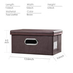Collapsible Storage Box with Lid [3 (Brown / Small(3-Pack))