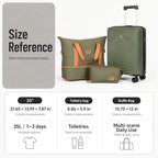 Luggage Sets 3 Piece (Olive Drab / 3 Piece Sets (21/Db/Tb))