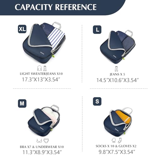 Compression Packing Cubes (4-Purplish Blue / 4 Set)