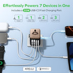 Mini 35W Universal Travel Adapter 7 (35W / Gold)