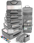 10 Set Packing Cubes for Travel Essentials (04 Gray)