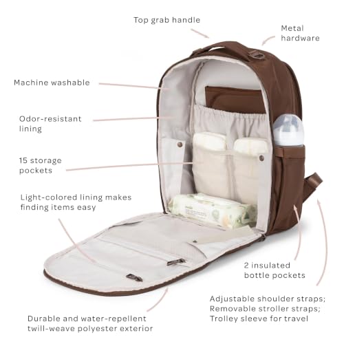 New Classic Diaper Bag Backpack with 15 Pockets (Espresso)