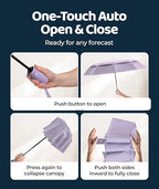 Windproof Travel Umbrella (Pastel Lavender 1-Pack / Standard)