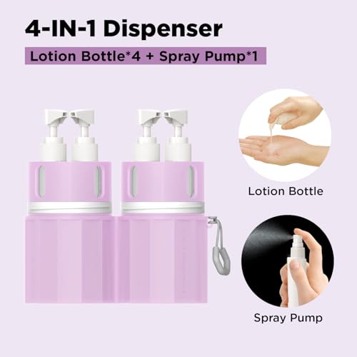 4 in 1 Travel Toiletry Containers (Pink)