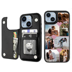 Custom Wallet Phone Case for iPhone 14 Plus (Black-E / iPhone 14 Plus)