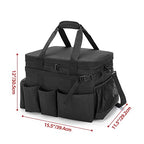 Large Grill Caddy with Lid & Paper Towel Holder & Multi Pockets (Black)
