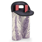 Cartoon Lavender 2 Bottle Wine Carrier Tote Bag Insulated Wine Bottles Neoprene Bag with Secure Carry Handle Portable Wine Cooler Bag for Travel Picnic Beach (Cartoon Lavender)