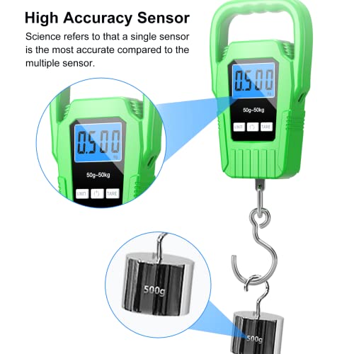 Digital Fish Scale Hanging Scale Fishing Scale (Green)