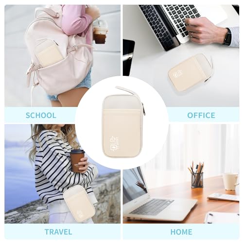 Portable Electronic Organizer Case (D-Double Beige S / Double Layer-S)
