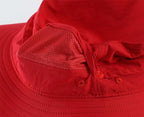 Summer Sun Hat for Men Women UV Protection Safari Hat for Fishing Hiking Outdoor Cowboy Bucket Hat UPF 50+ Red (Large / Red)