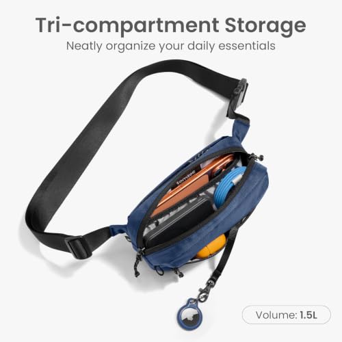 1.5L Sling Bag with RFID Blocking Crossbody Chest Pack for Men Women (Dark Blue / 1.5L)