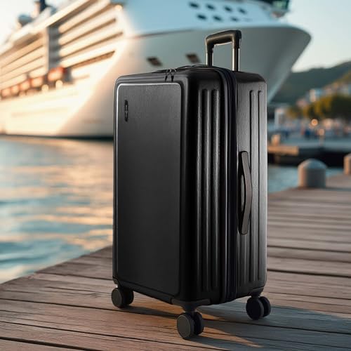 28 Inch Luggage with Spinner Wheels (Large 28-Inch Checked / Black)