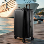 28 Inch Luggage with Spinner Wheels (Large 28-Inch Checked / Black)
