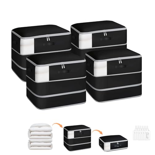4 Pack Compression Storage Bags (110L-4 Pack / Black)