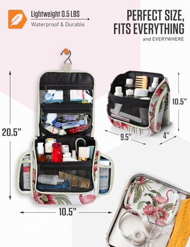 Hanging Travel Toiletry Bag (Pink Flamingo)