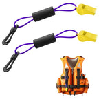 2 Pcs Marine Whistle Lanyard Float (Yellow and Purple)